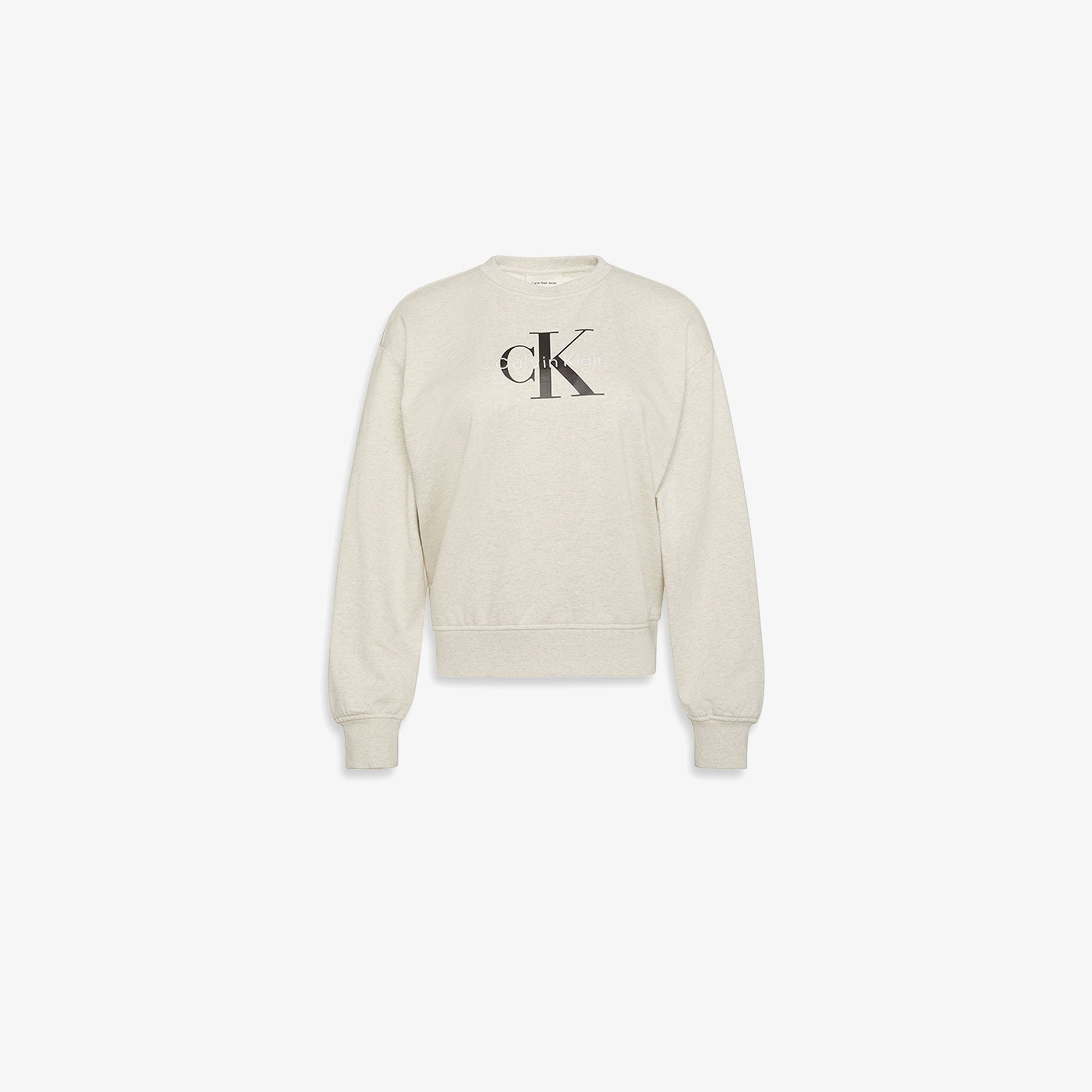 Calvin Klein Monologo French Terry Kadın Gri Sweatshirt
