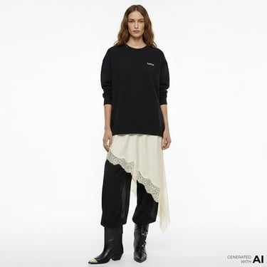  FashFed Unisex Siyah Sweatshirt