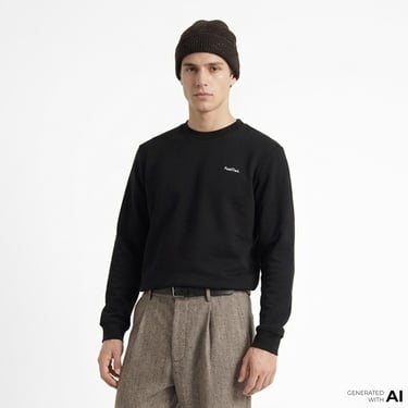  FashFed Unisex Siyah Sweatshirt