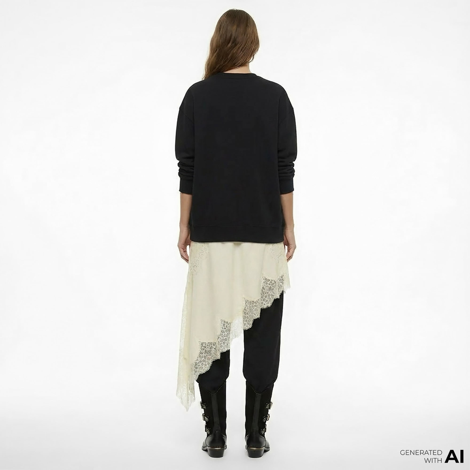 FashFed Unisex Siyah Sweatshirt