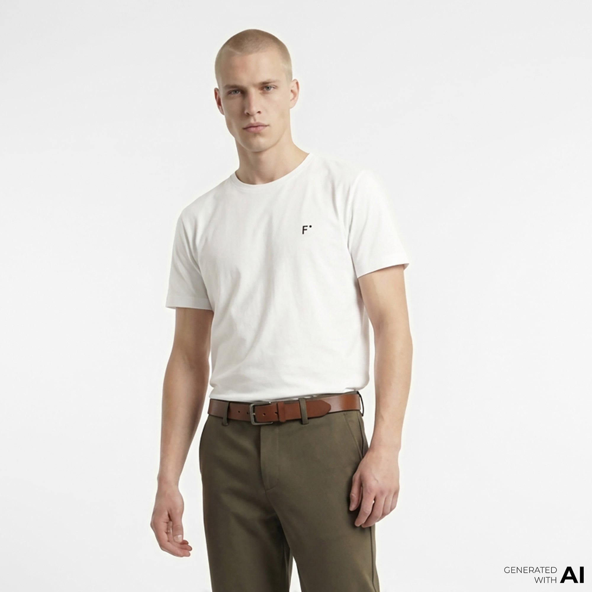 FashFed F İkonlu Unisex Beyaz T-Shirt