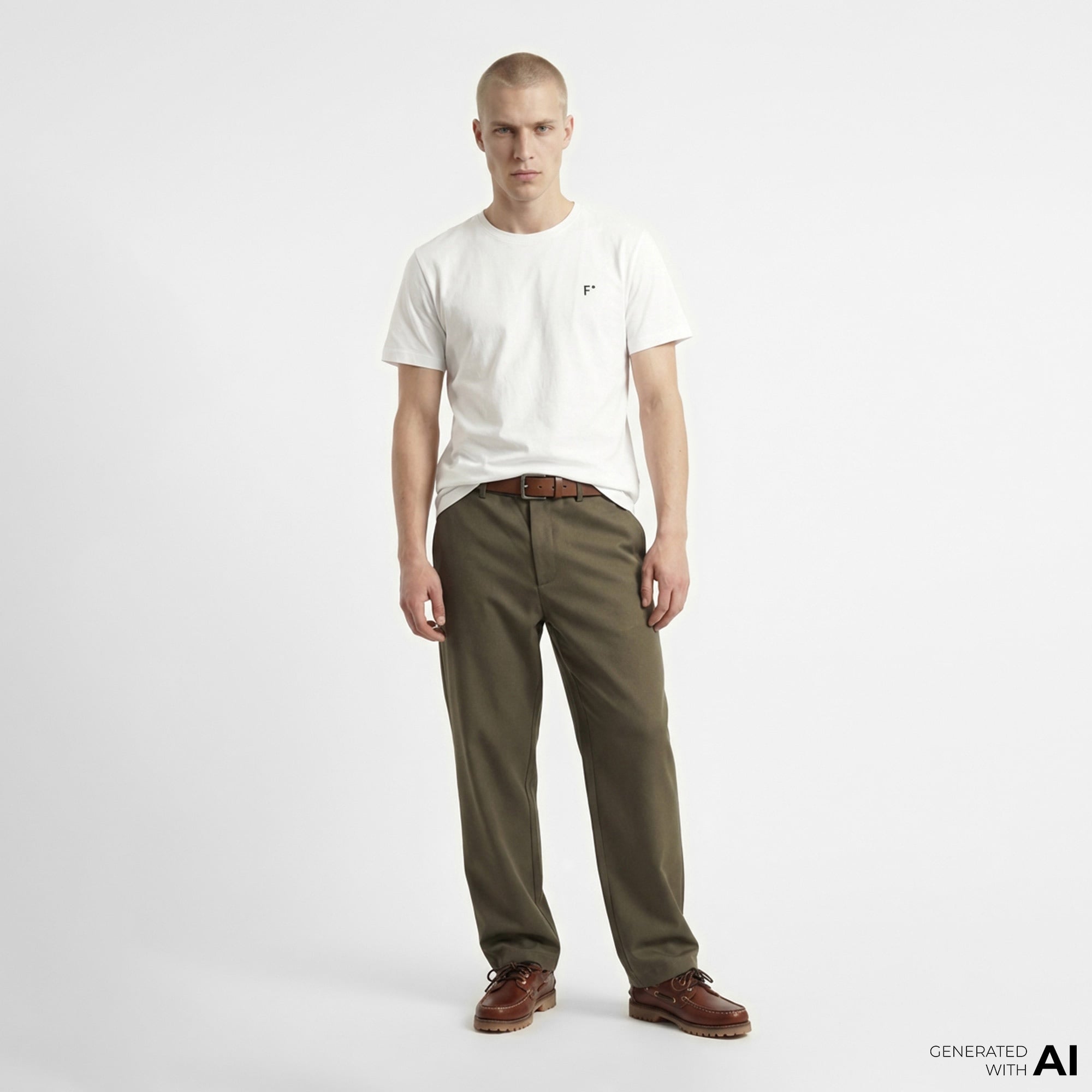 FashFed F İkonlu Unisex Beyaz T-Shirt