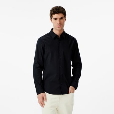  Calvin Klein Solid Stretch Classic Erkek Siyah Gömlek