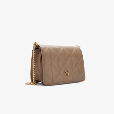  Calvin Klein Quılted Mini Chain Kadın Kahverengi Cüzdan