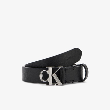  Calvin Klein Facet Buckle Pebble 25mm Kadın Siyah Kemer