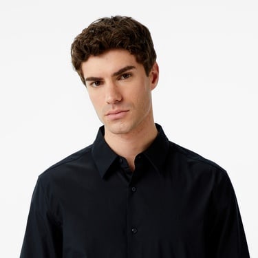  Calvin Klein Solid Stretch Classic Erkek Siyah Gömlek