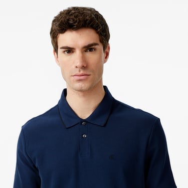  Calvin Klein Refined Pique Tipped Classic Erkek Mavi Polo