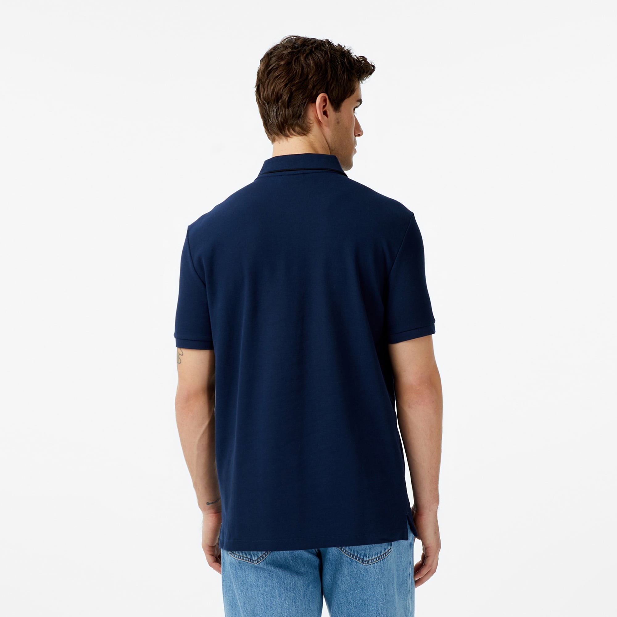 Calvin Klein Refined Pique Tipped Classic Erkek Mavi Polo