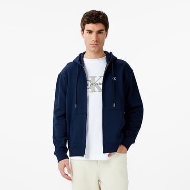  Calvin Klein Terry Monogram Erkek Mavi Sweatshirt