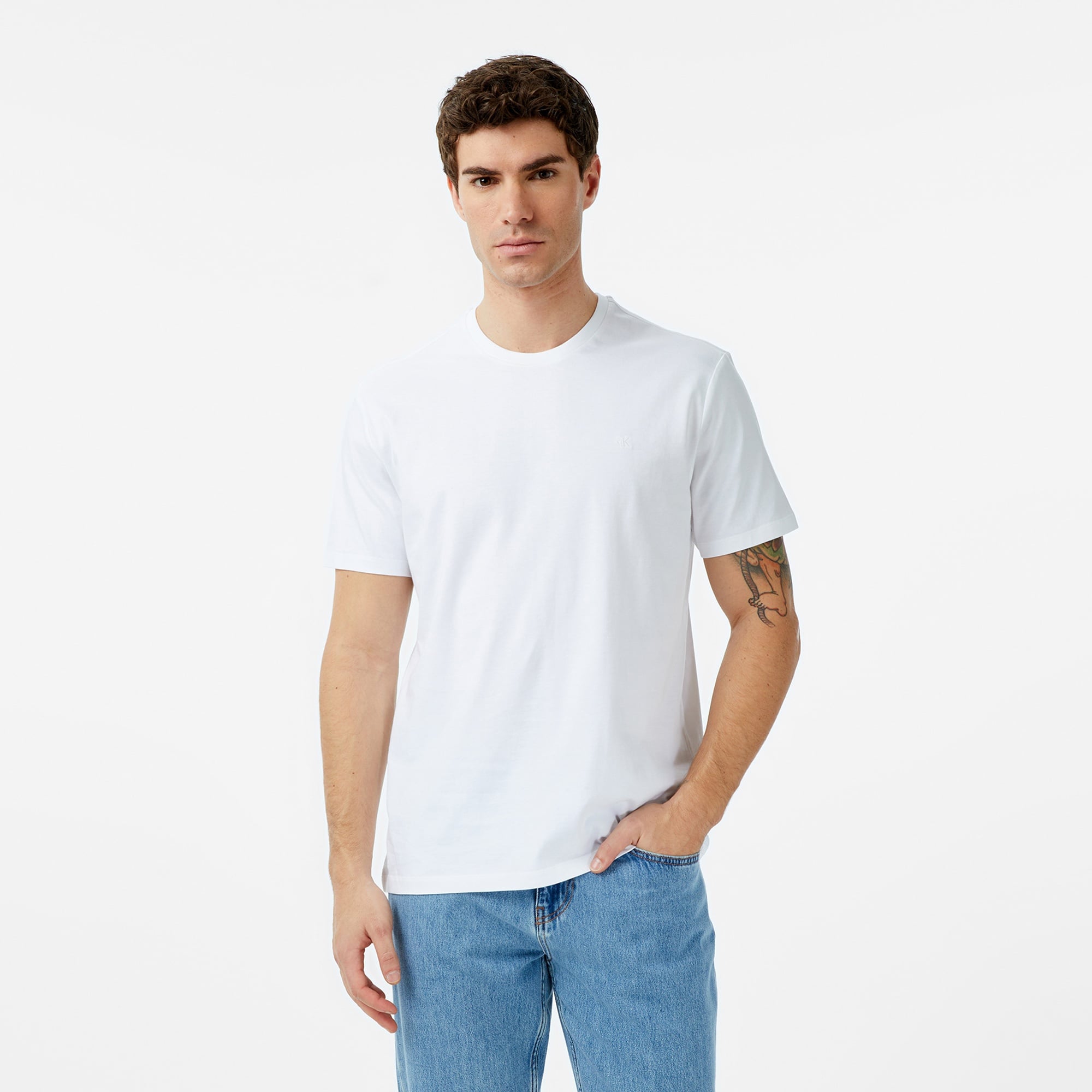 Calvin Klein Classic Monogram 2'li Erkek Renkli T-Shirt