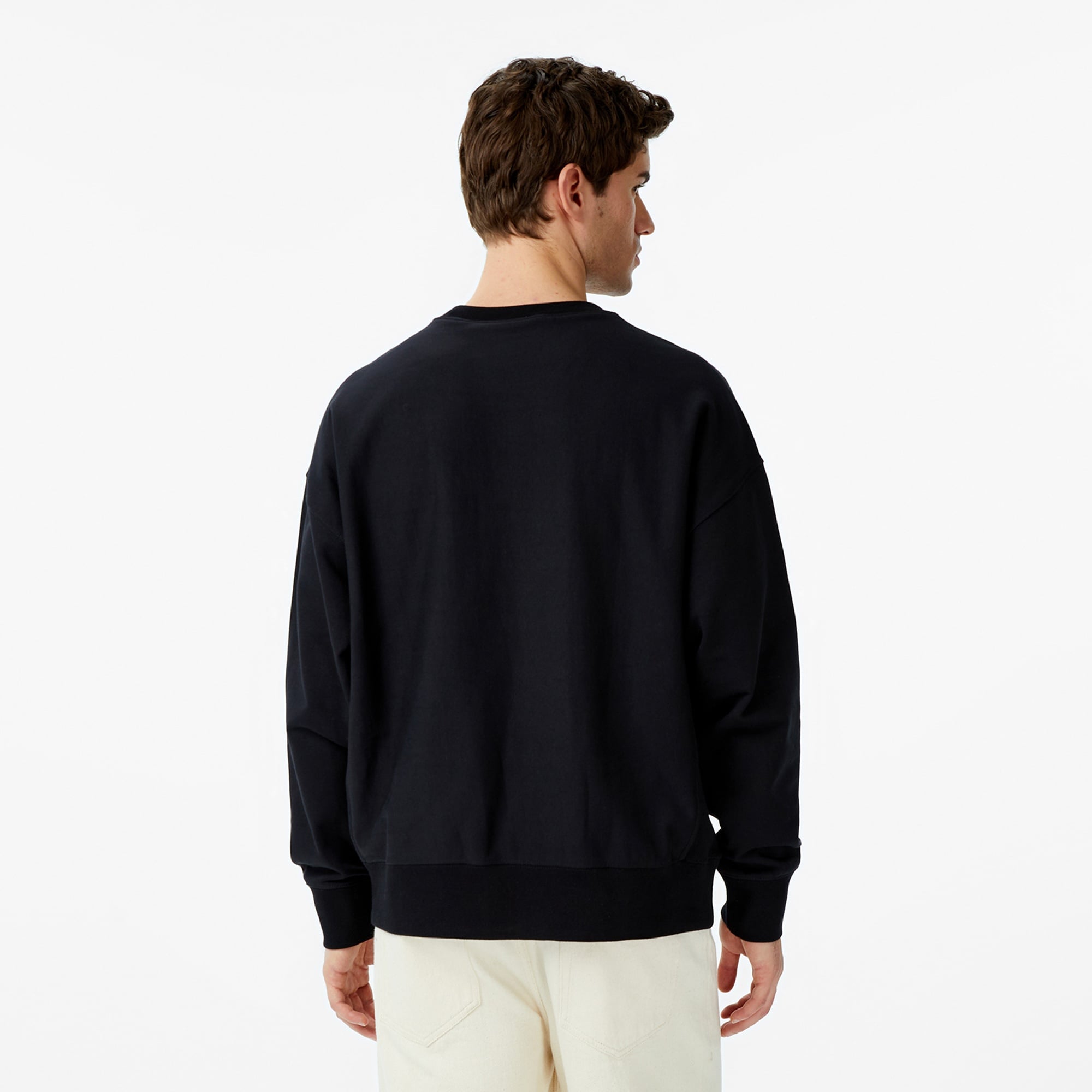 Calvin Klein Premium Terry Monologo Erkek Siyah Sweatshirt