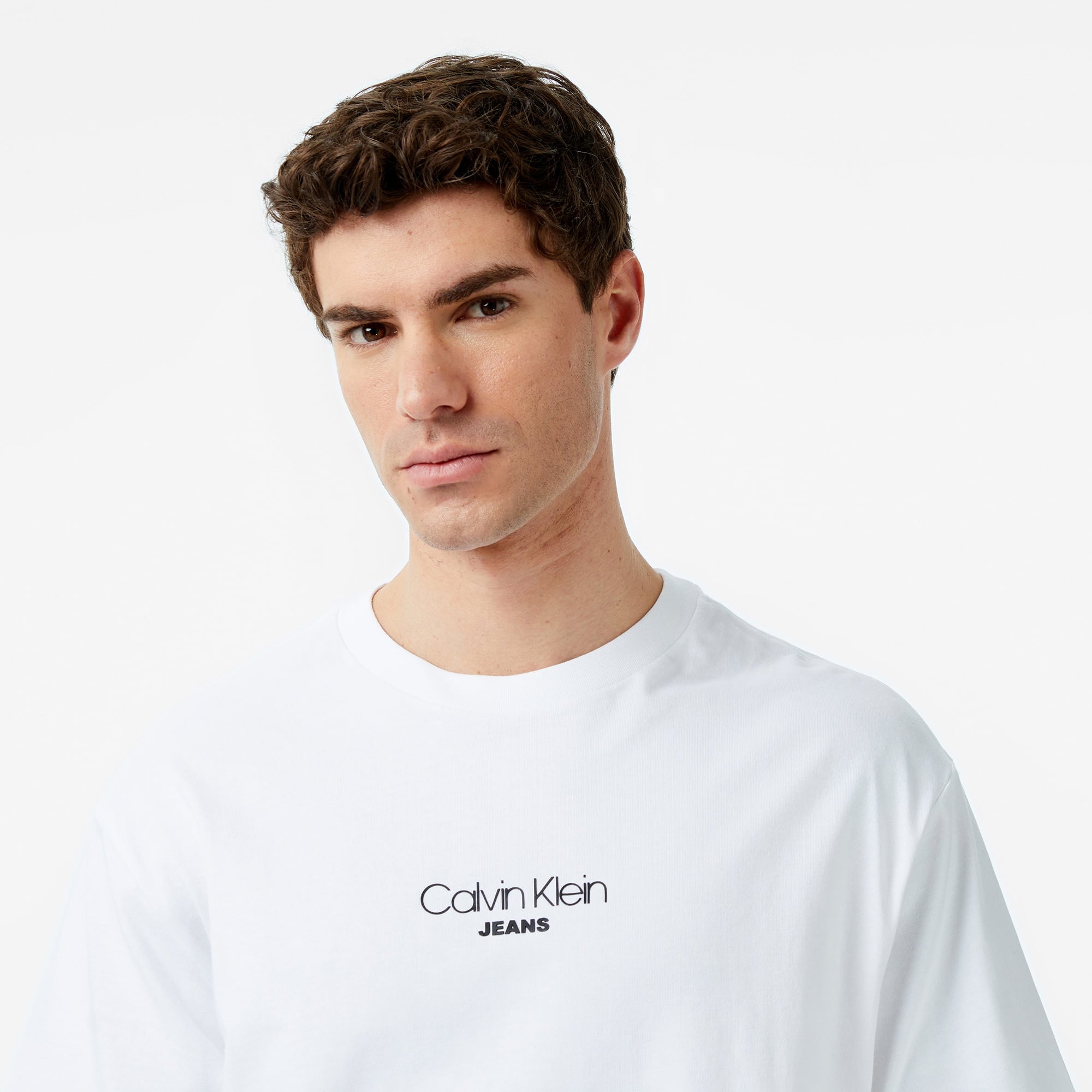 Calvin Klein Relaxed Fit Graphic  Erkek Beyaz T-Shirt