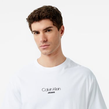  Calvin Klein Relaxed Fit Graphic  Erkek Beyaz T-Shirt