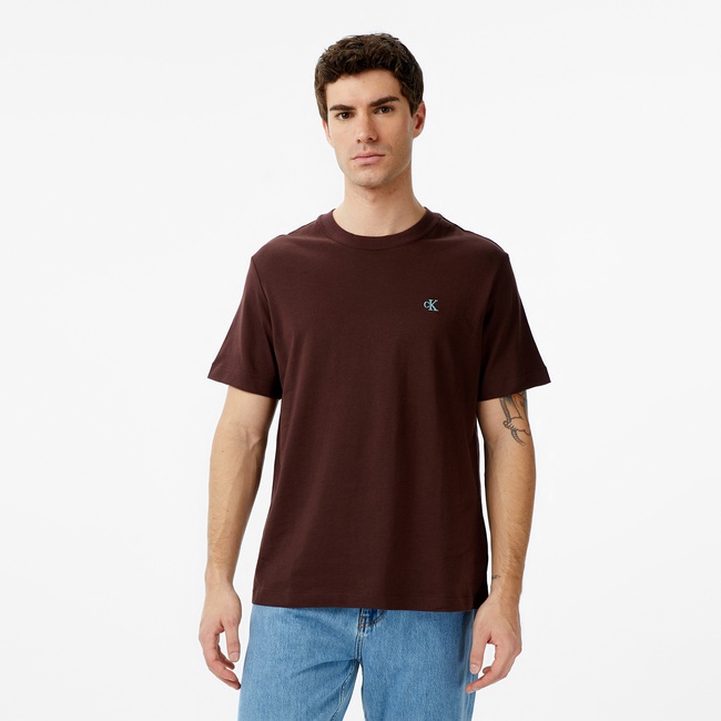  Calvin Klein Easy Monogram  Erkek Kahverengi T-Shirt