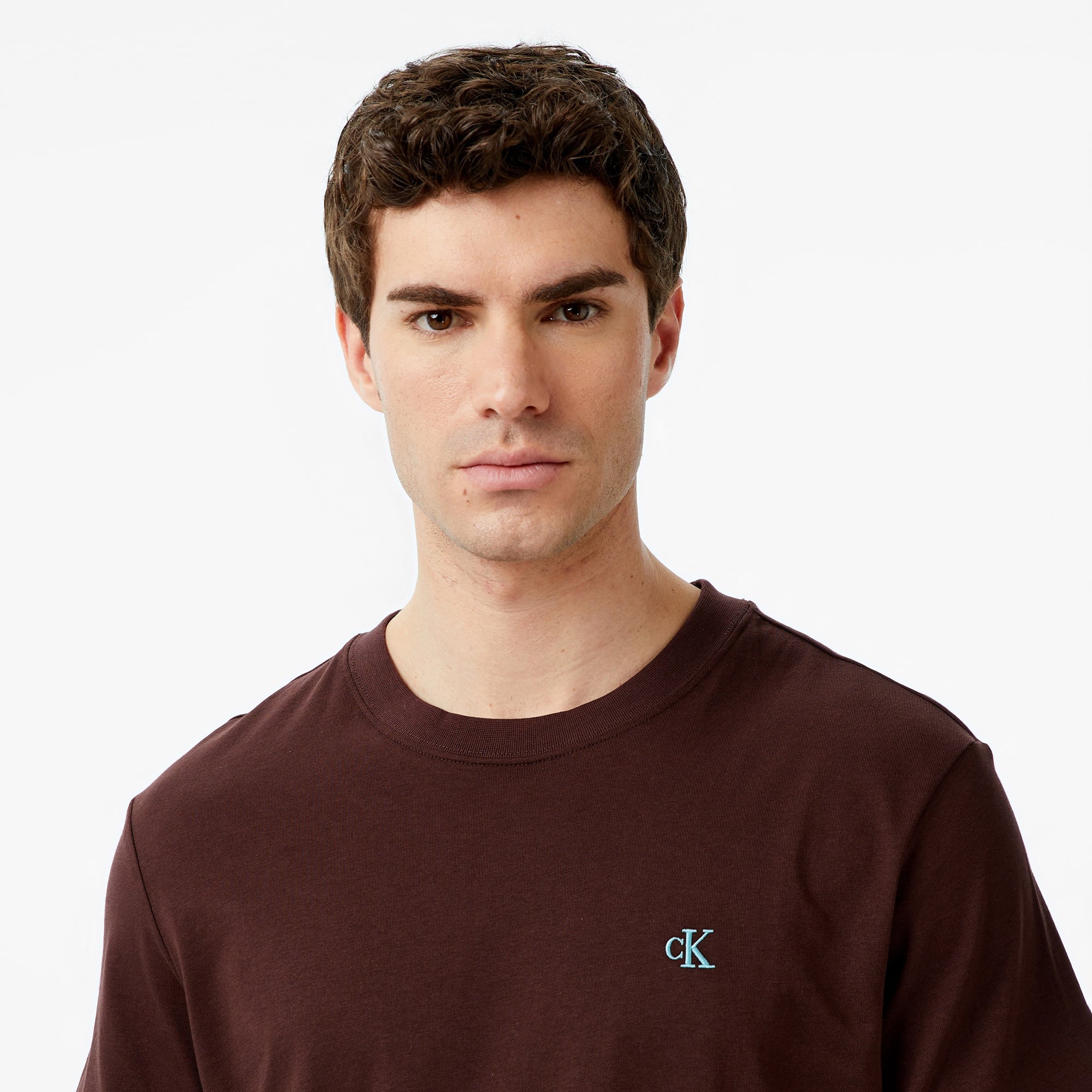 Calvin Klein Easy Monogram  Erkek Kahverengi T-Shirt
