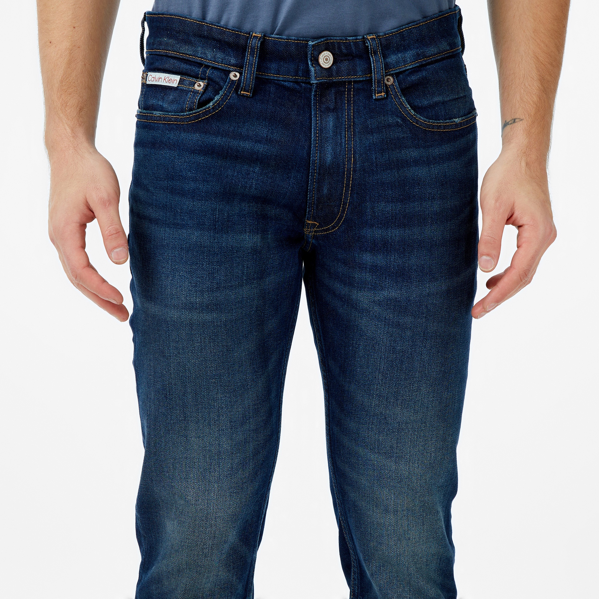 Calvin Klein Slim Vine Street Erkek Mavi Jean
