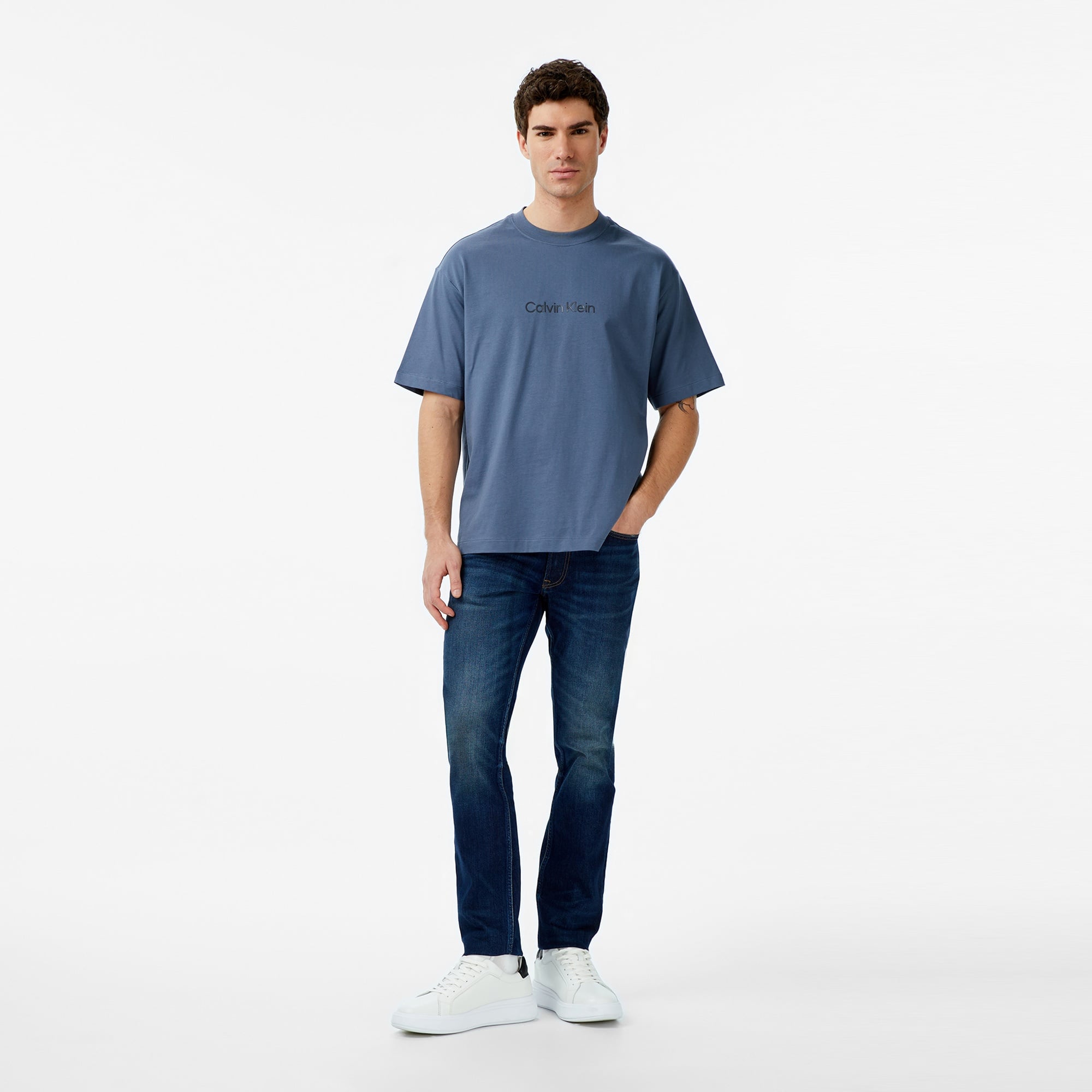 Calvin Klein Slim Vine Street Erkek Mavi Jean