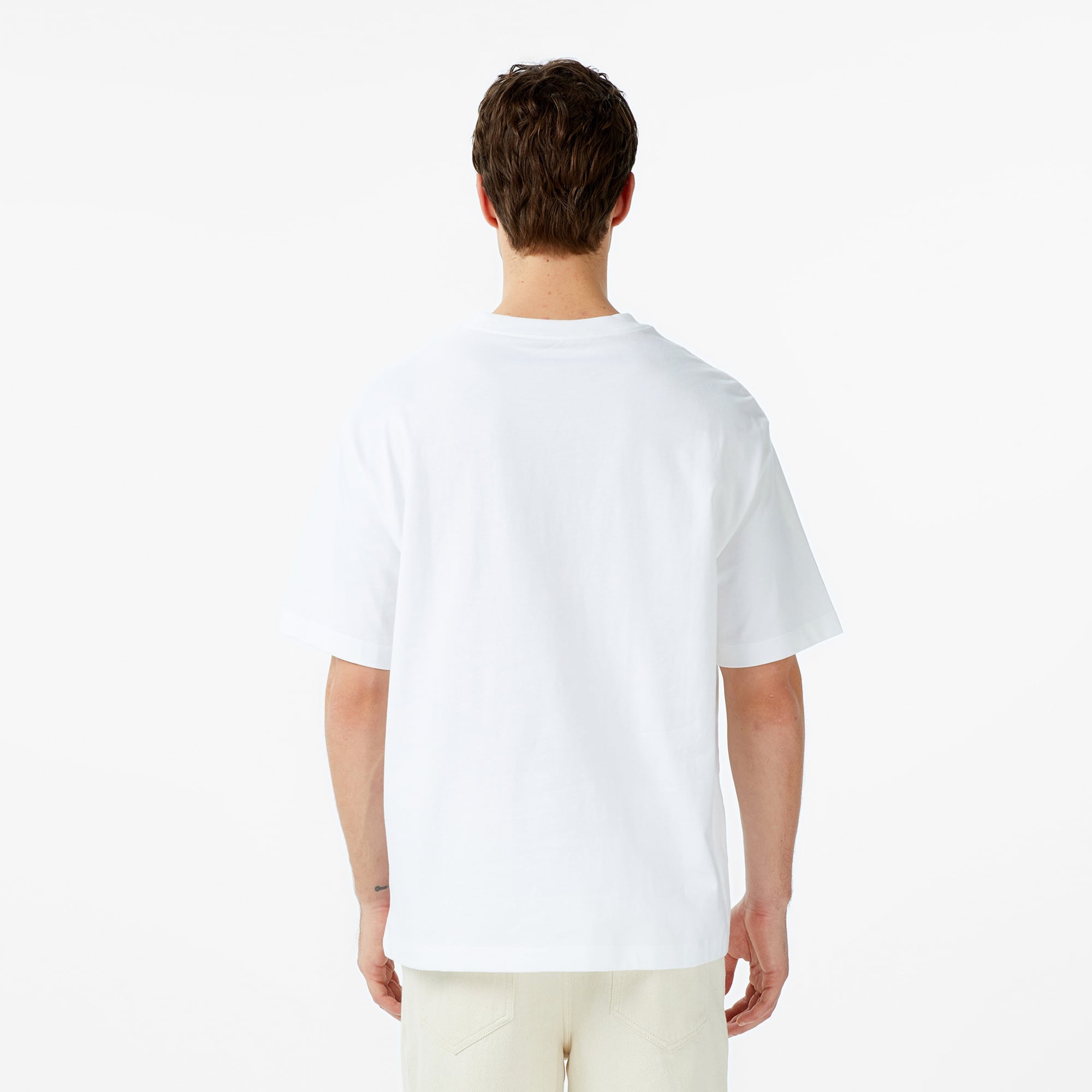 Calvin Klein Tricolor Monologo Graphic Erkek Beyaz T-Shirt