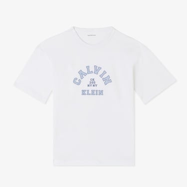  Calvin Klein Varsity Graphic Çocuk Beyaz T-Shirt