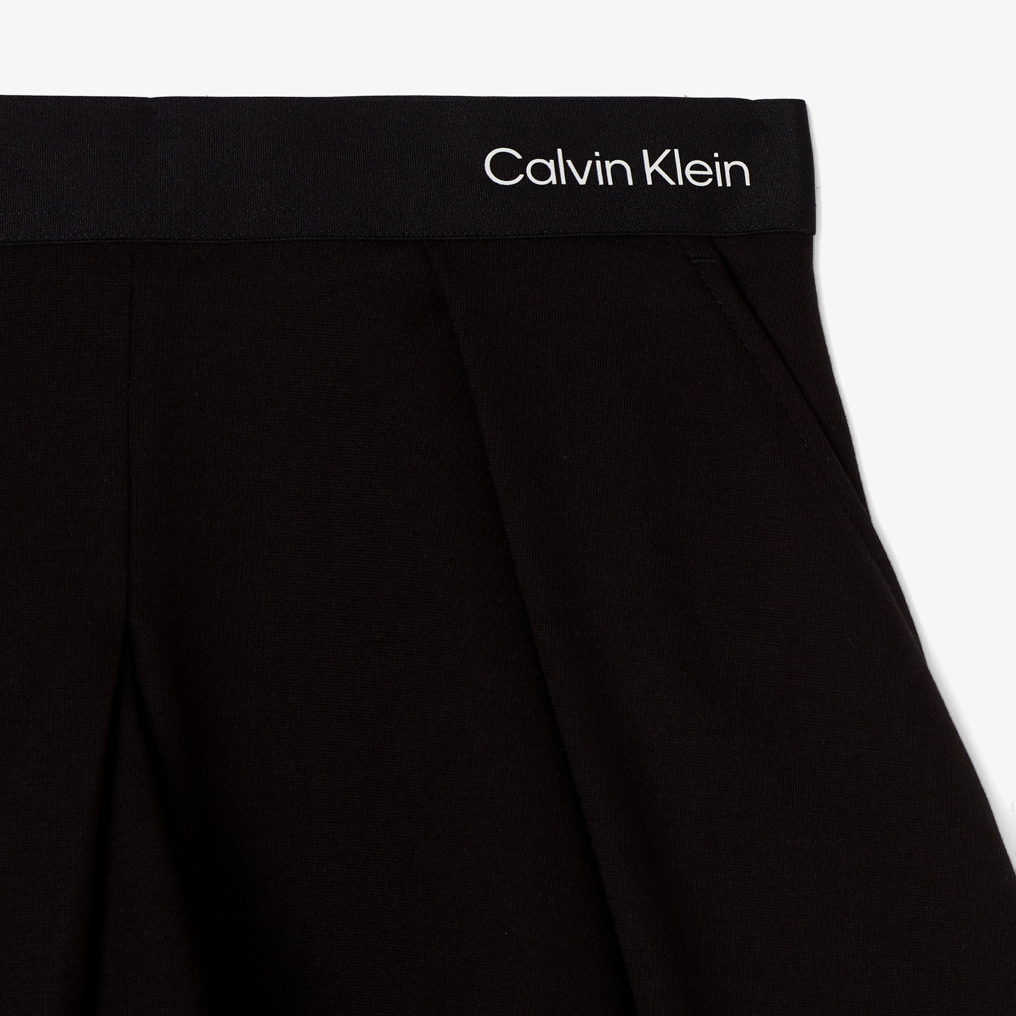 Calvin Klein Logo Tape Pleated Punto Çocuk Siyah Etek