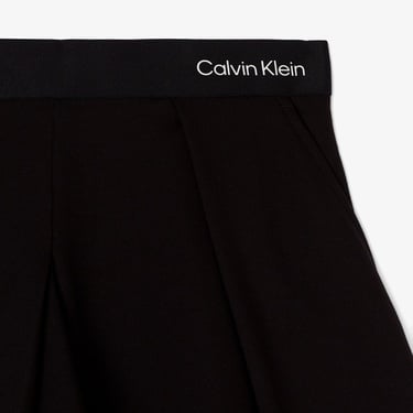  Calvin Klein Logo Tape Pleated Punto Çocuk Siyah Etek