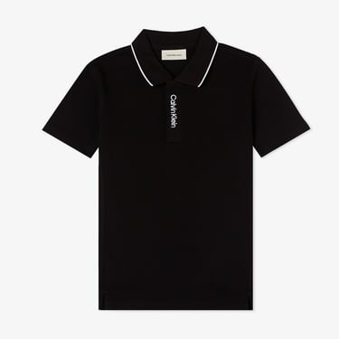  Calvin Klein Logo Pique Çocuk Siyah Polo