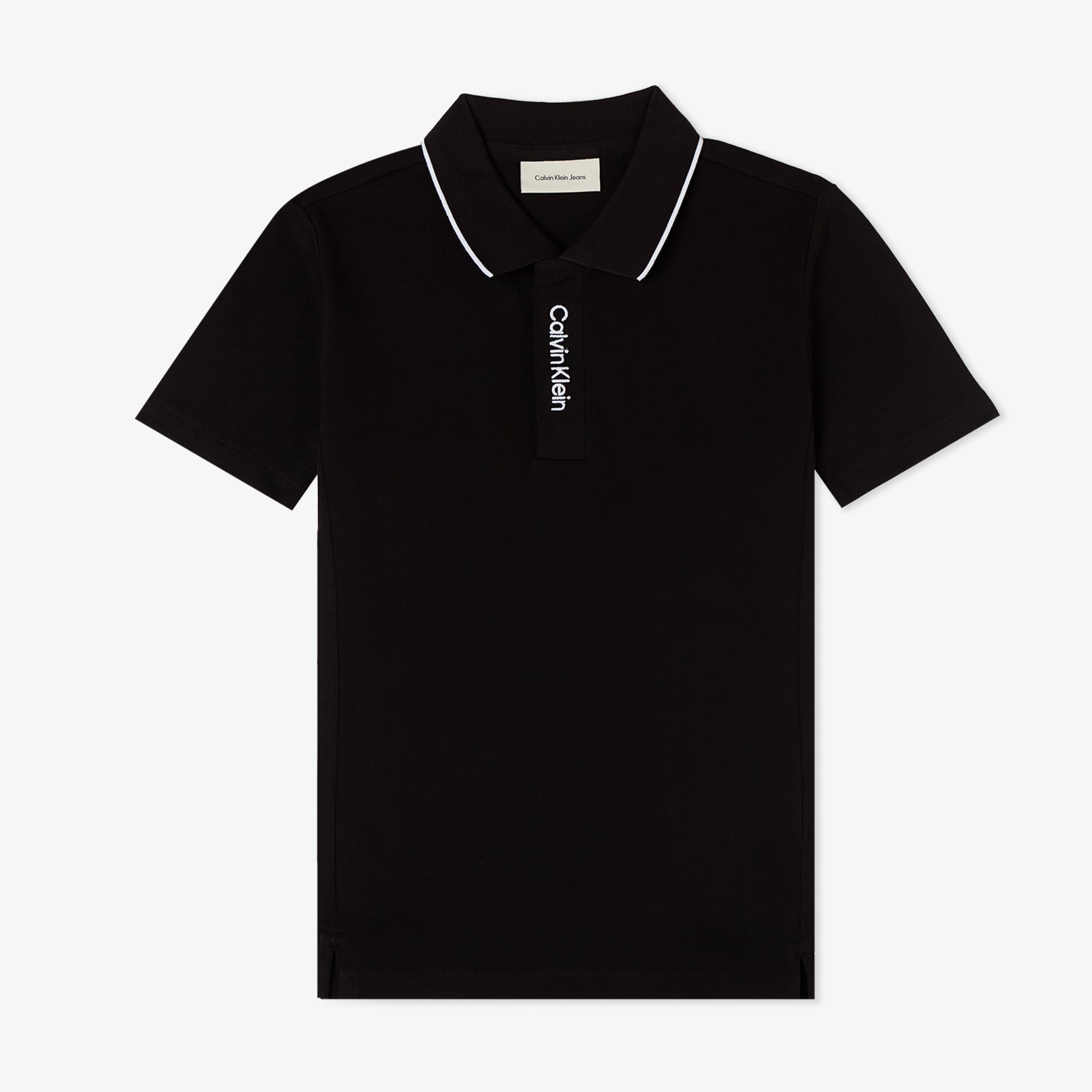  Calvin Klein Logo Pique Çocuk Siyah Polo