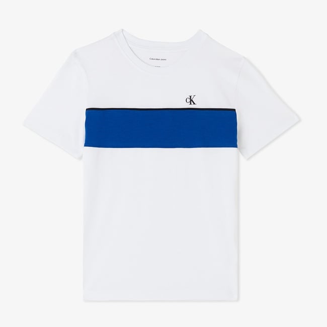  Calvin Klein Panel Colorblock Çocuk Beyaz T-Shirt