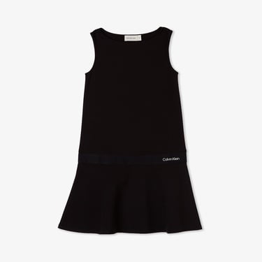 Calvin Klein Logo Tape Punto Çocuk Siyah Elbise