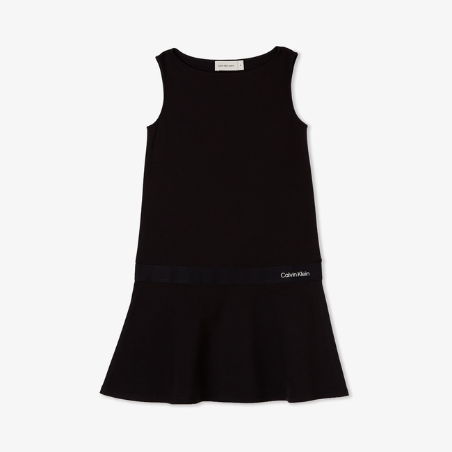  Calvin Klein Logo Tape Punto Çocuk Siyah Elbise