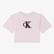 Calvin Klein Velvet Monogram Boxy Çocuk Pembe T-Shirt