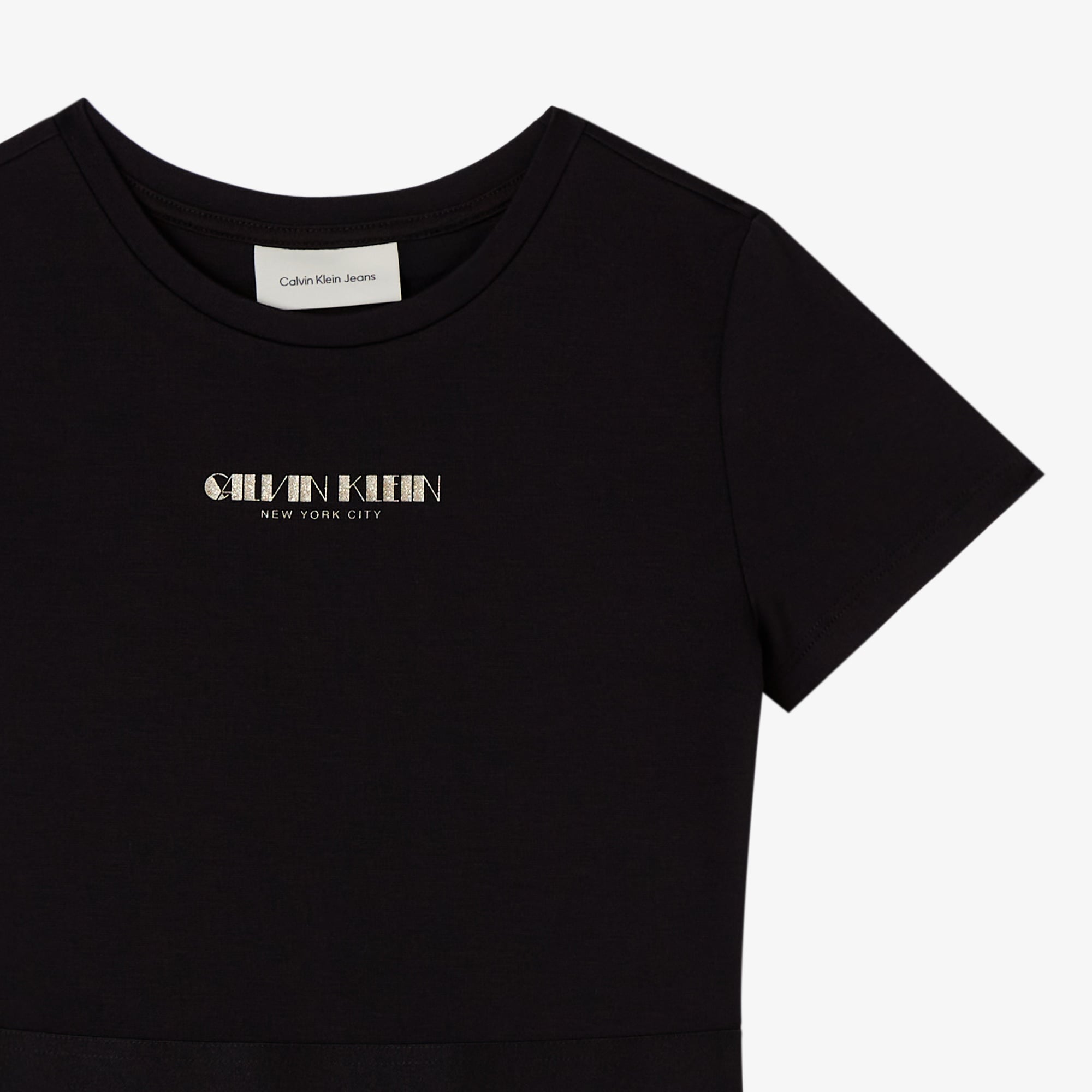 Calvin Klein Fit And Flare Punto Çocuk Siyah Elbise