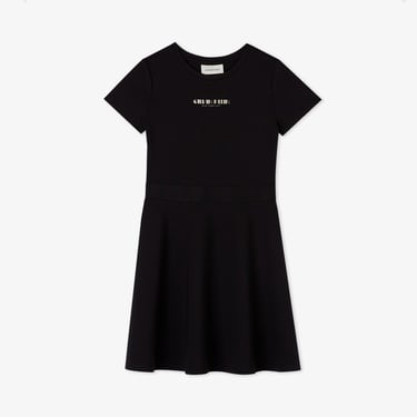  Calvin Klein Fit And Flare Punto Çocuk Siyah Elbise