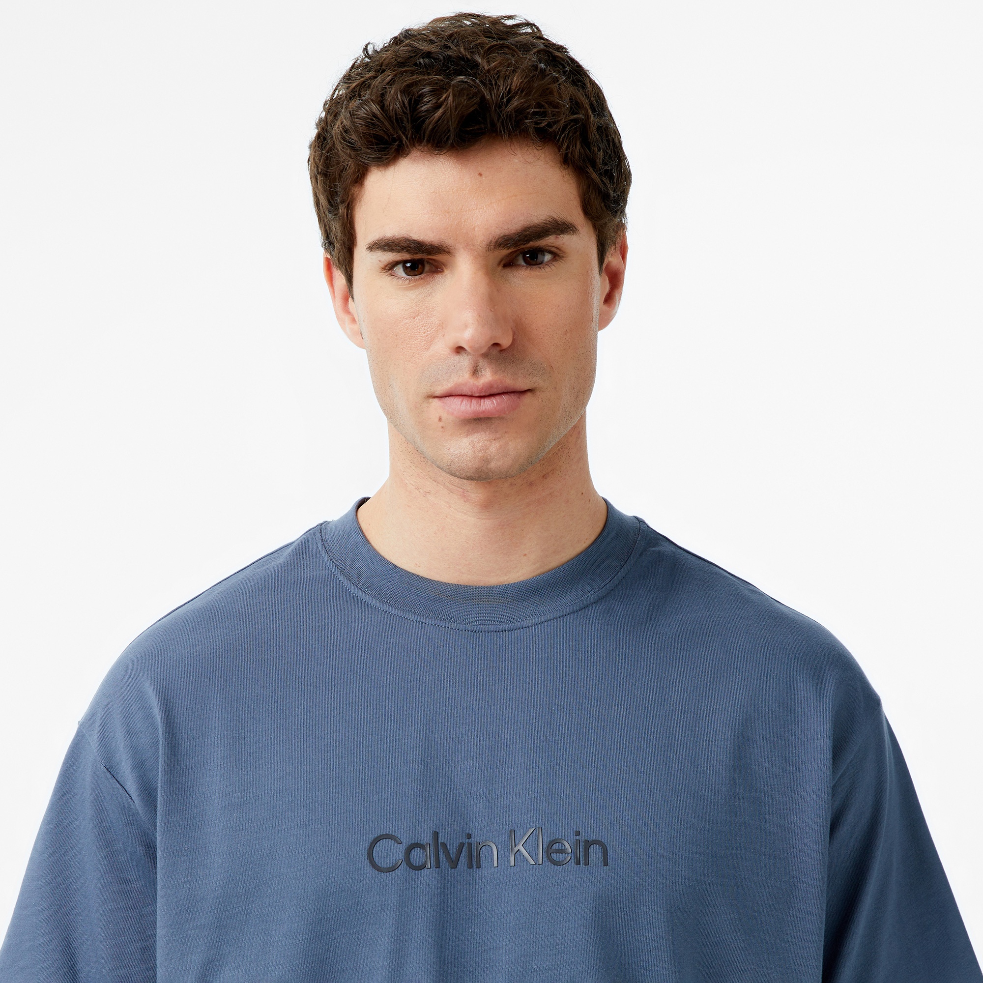 Calvin Klein Releaxed Standard Logo Crewnk Erkek Lacivert T-Shirt