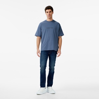  Calvin Klein Releaxed Standard Logo Crewnk Erkek Lacivert T-Shirt