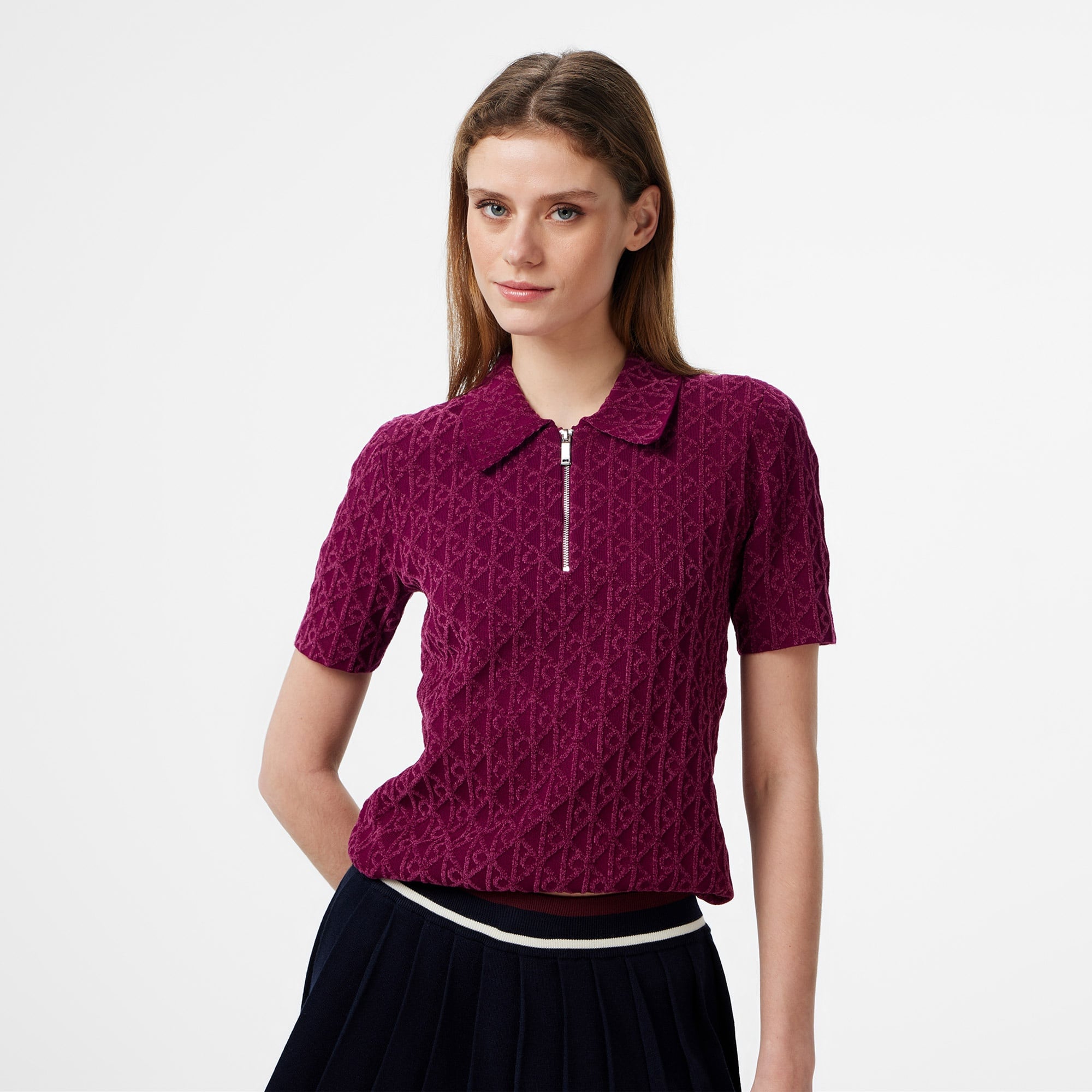 Calvin Klein Textured Kadın Mor Triko