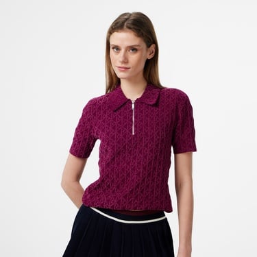  Calvin Klein Textured Kadın Mor Triko