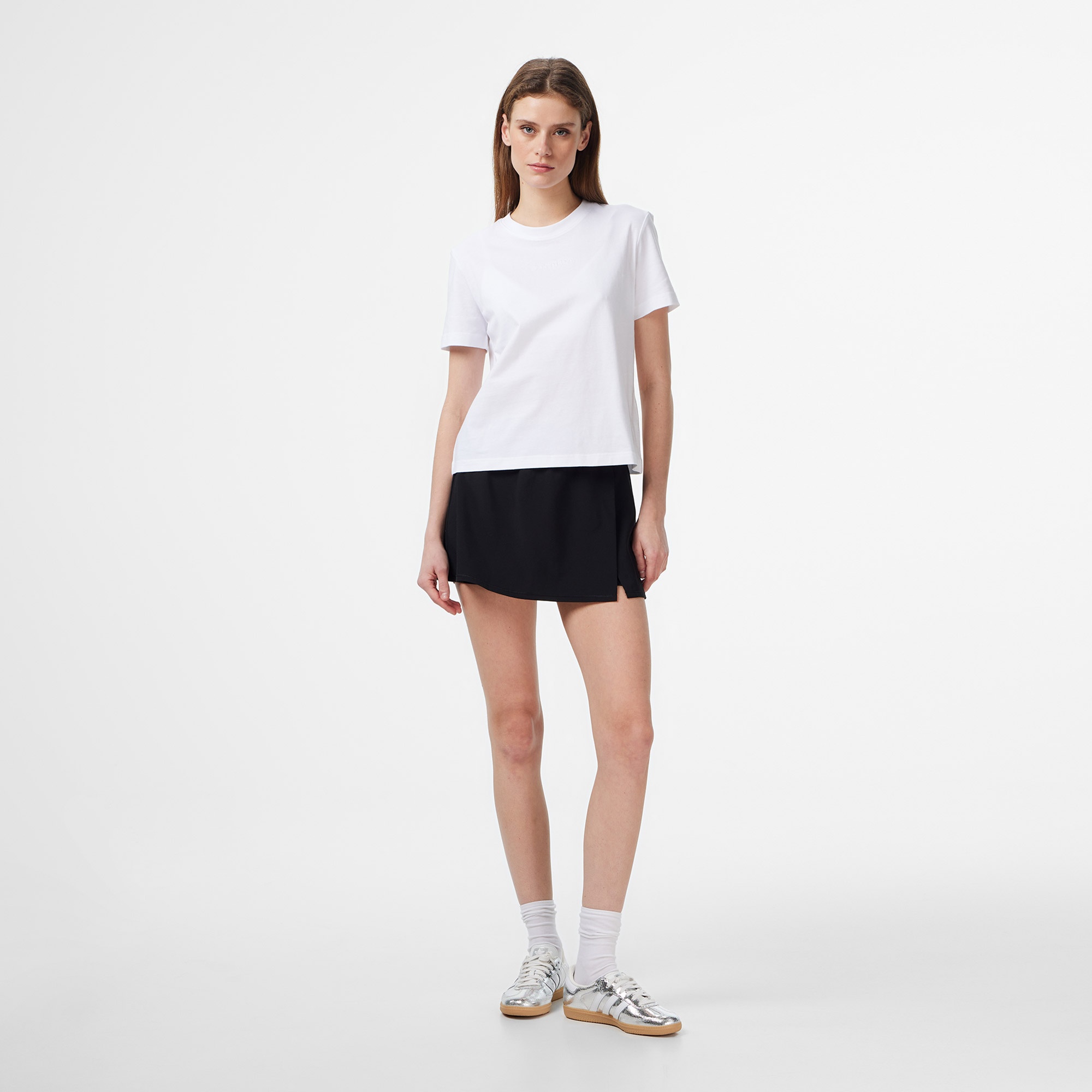 Calvin Klein Classic 20S Logo Grap Kadın Beyaz T-Shirt