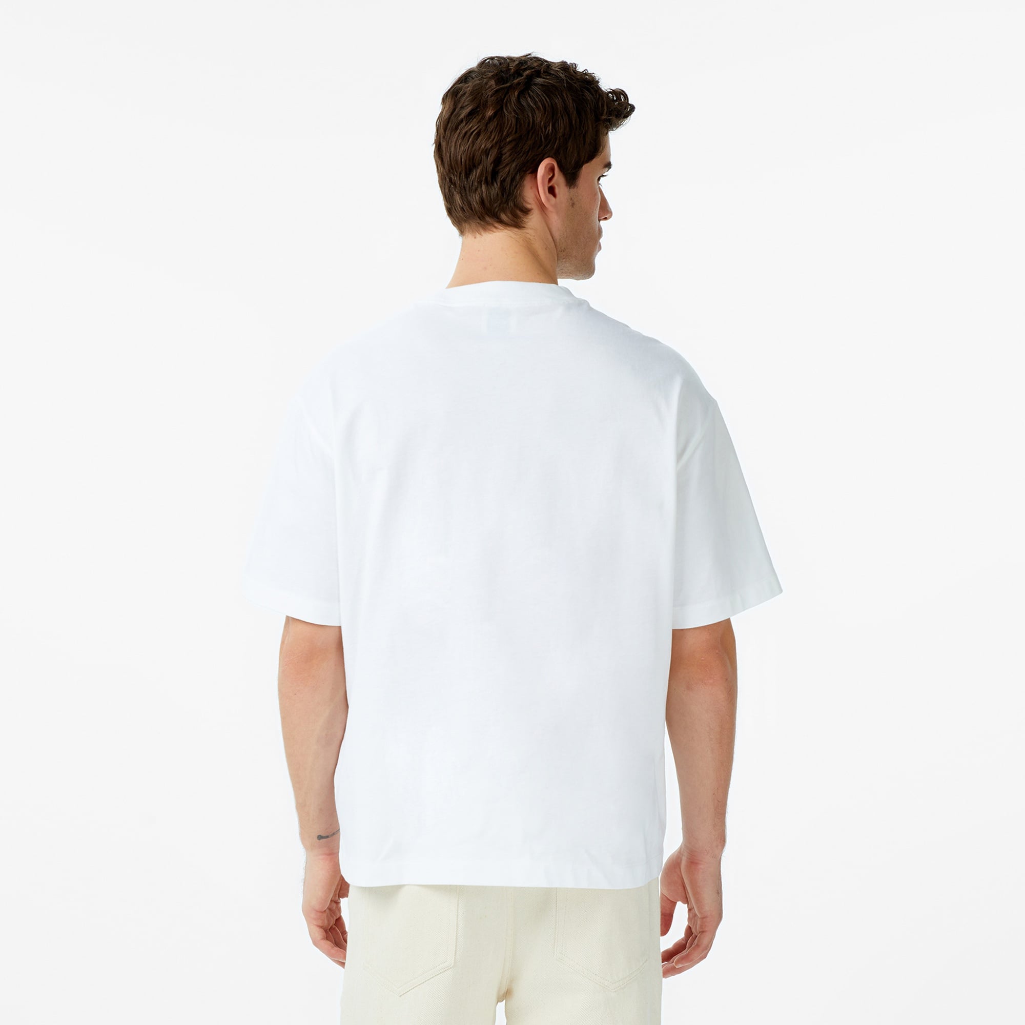 Calvin Klein Relaxed Standard Logo Crewnk Erkek Beyaz T-Shirt