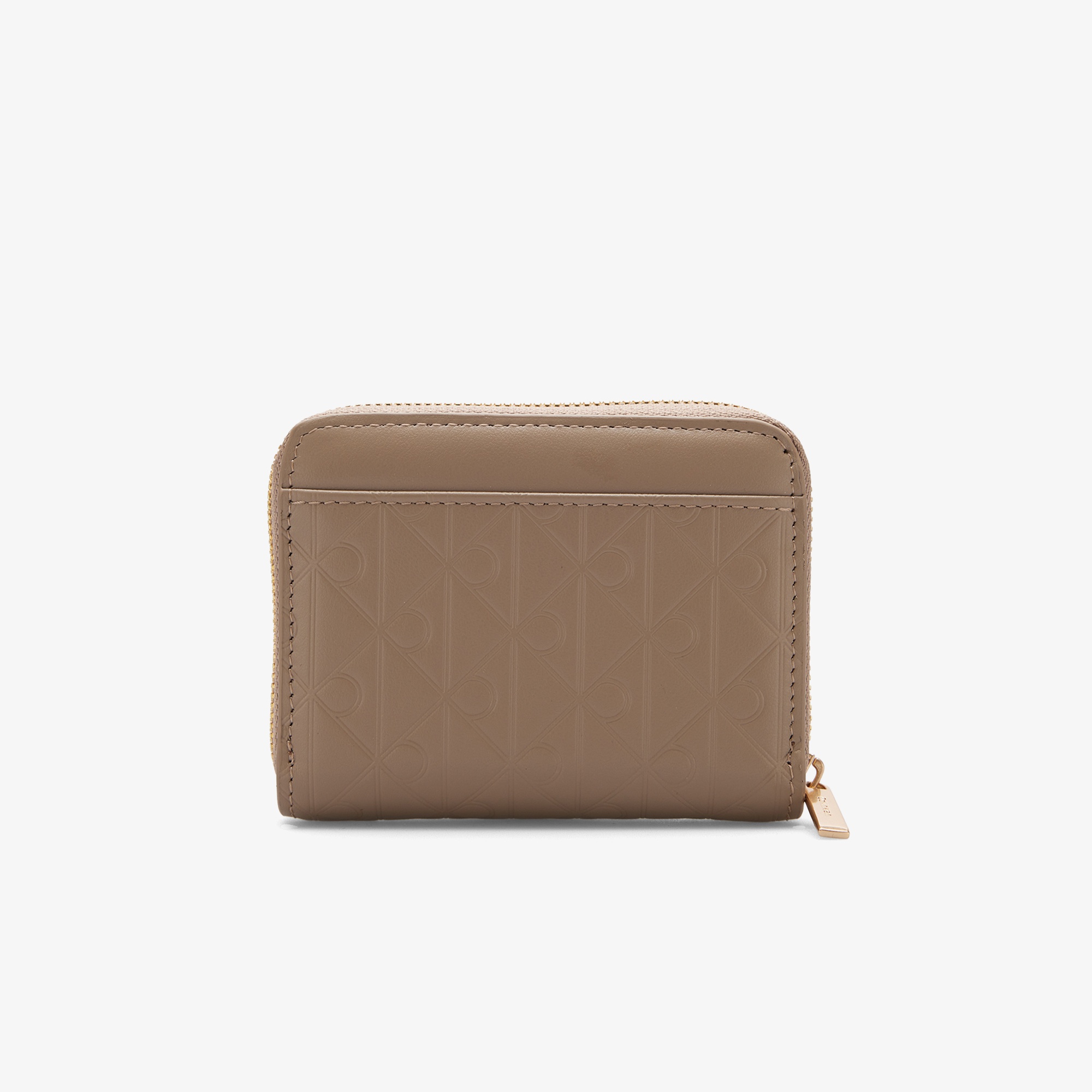 Calvin Klein Emblem Embossed Zip Around Kadın Kahverengi Cüzdan