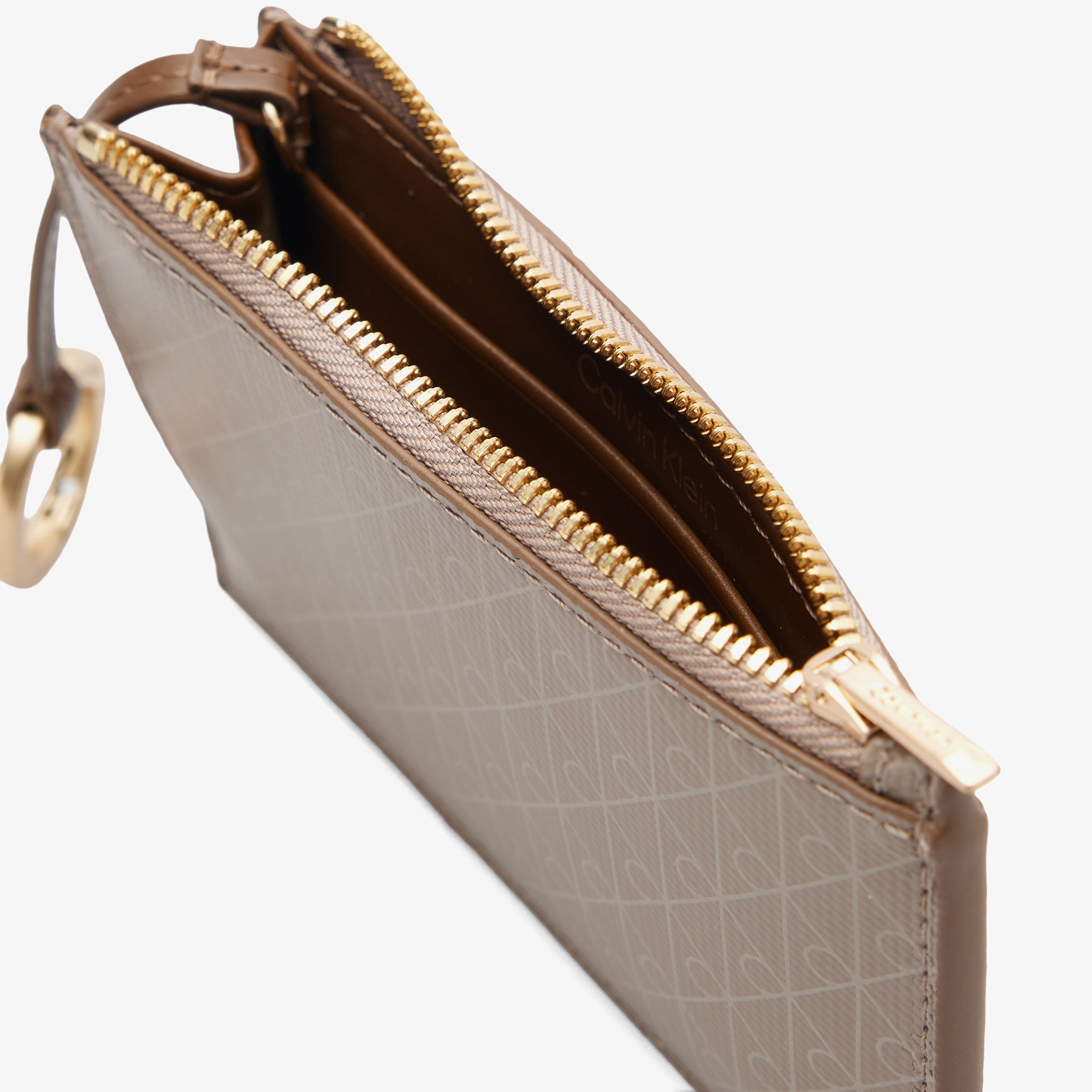 Calvin Klein Emblem Zip Kadın Kahverengi Kartlık