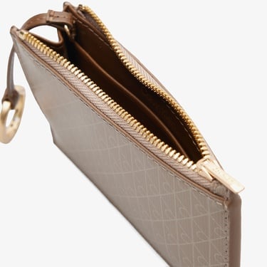  Calvin Klein Emblem Zip Kadın Kahverengi Kartlık