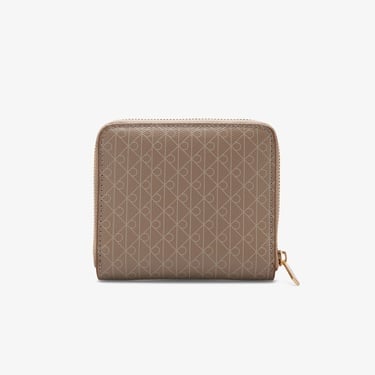  Calvin Klein Emblem Square Zip Around Kadın Haki Cüzdan