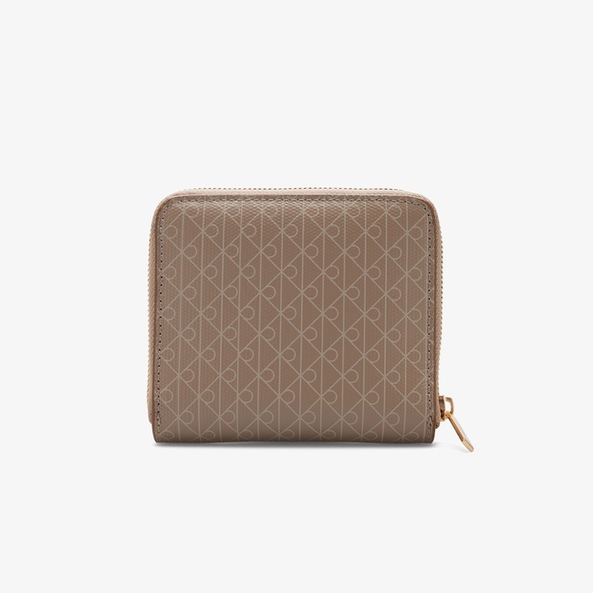  Calvin Klein Emblem Square Zip Around Kadın Haki Cüzdan