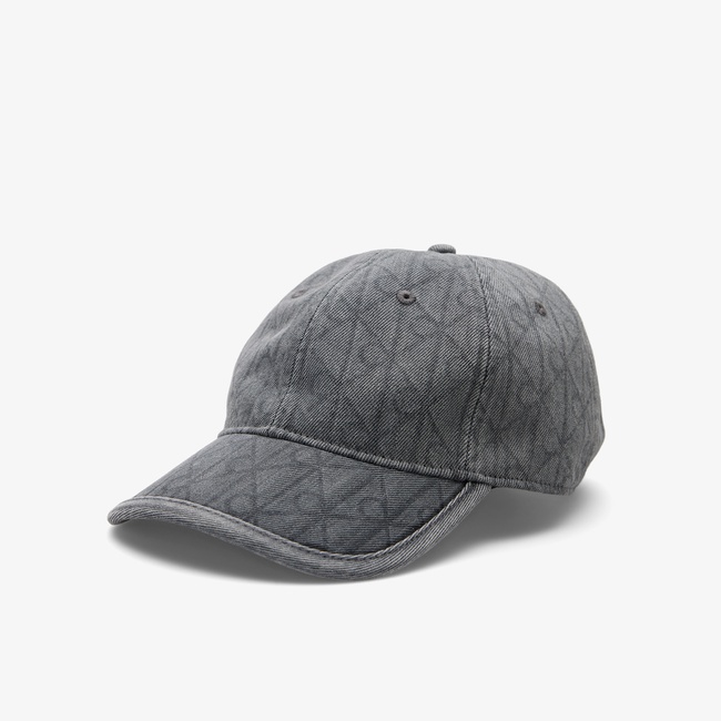  Calvin Klein Denim Emblem Burnout Patch Erkek Gri Şapka