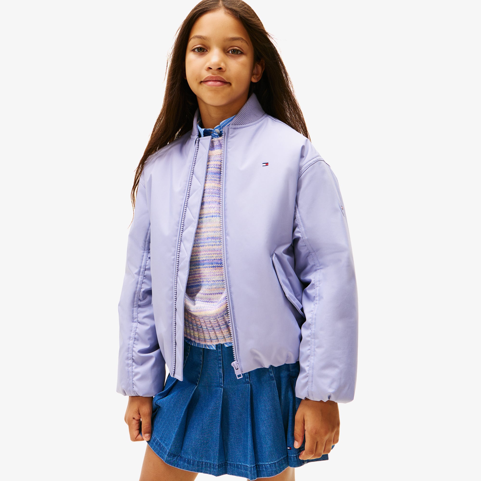  Tommy Hilfiger Padded Bomber Çocuk Mavi Ceket