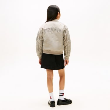  Tommy Hilfiger Washed Bomber Çocuk Bej Ceket