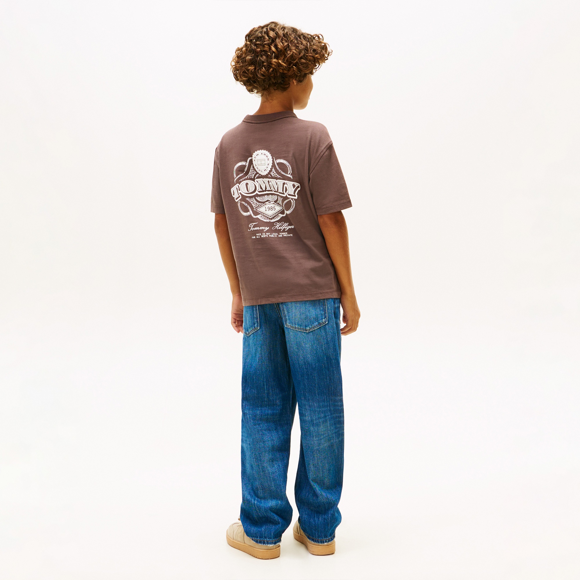 Tommy Hilfiger Puff Print Graphic Çocuk Kahverengi T-Shirt