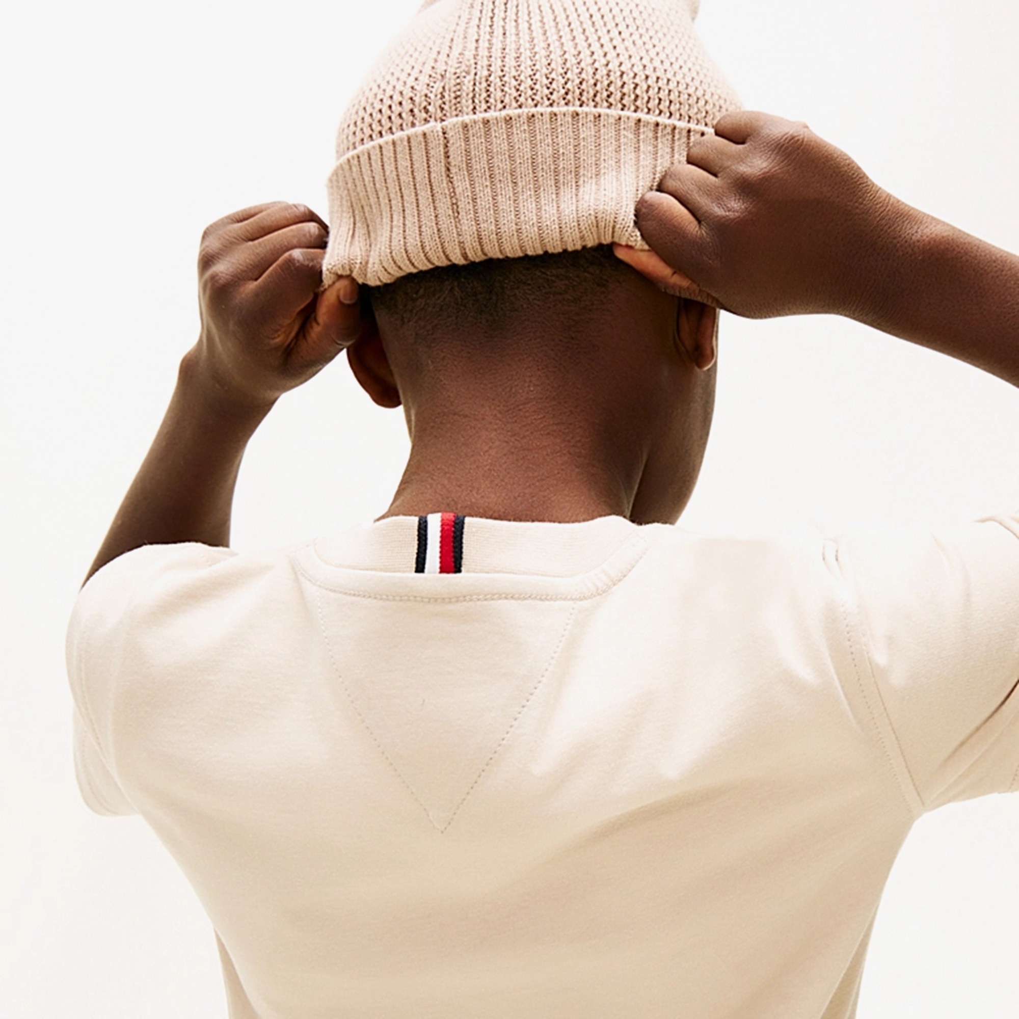 Tommy Hilfiger Monotype Print Graphic Çocuk Bej T-Shirt