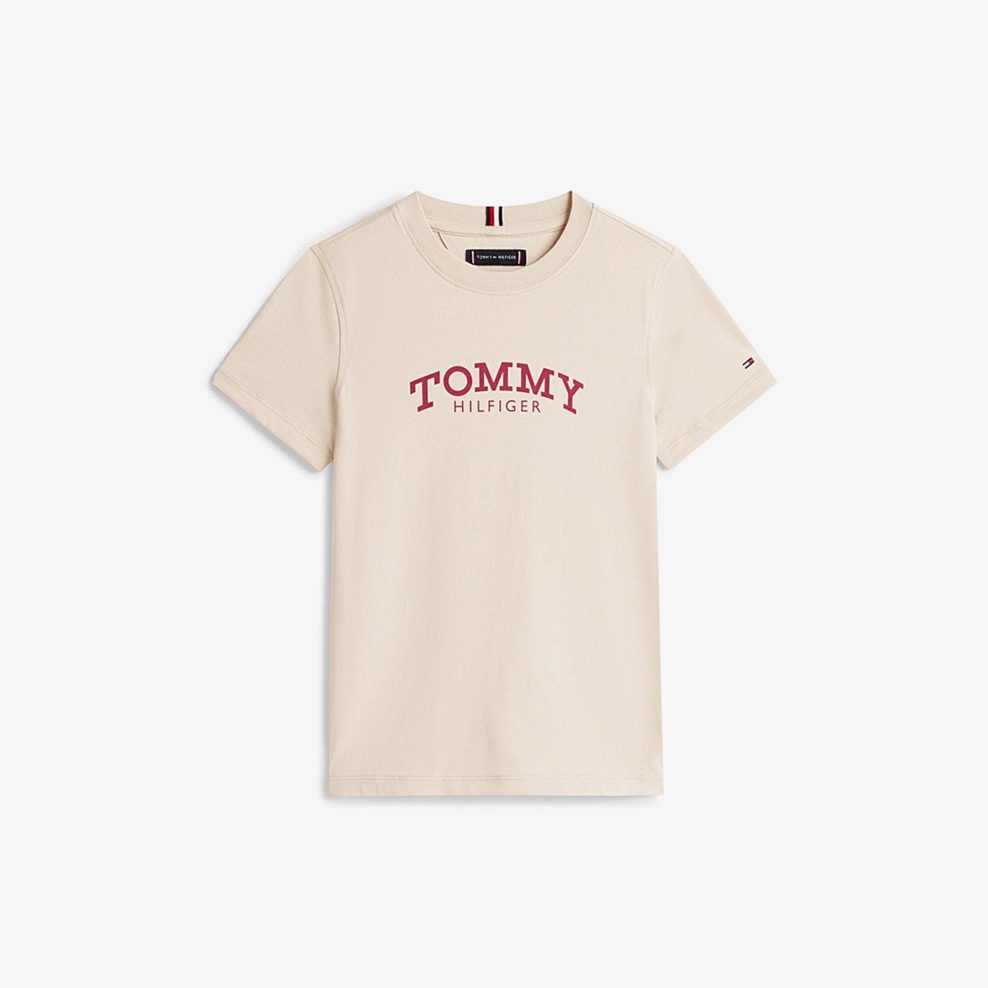 Tommy Hilfiger Monotype Print Graphic Çocuk Bej T-Shirt
